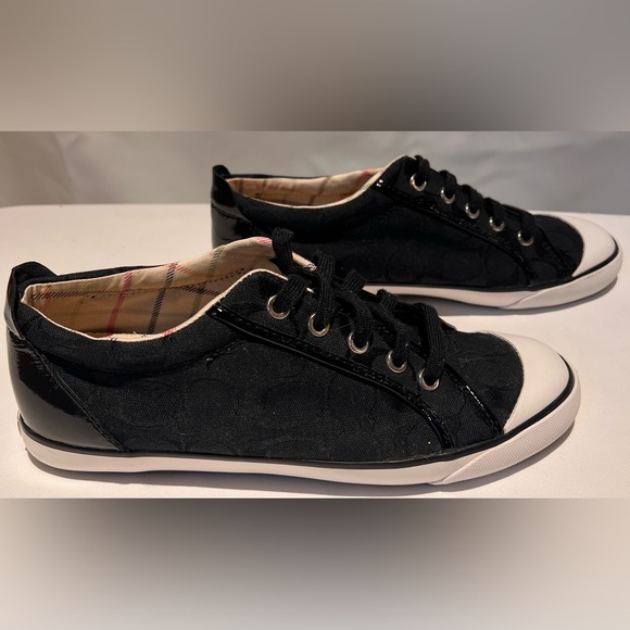 Women’s Coach Sneakers Barrett, Black signature Logo, Size 9B - Picture 5 of 11